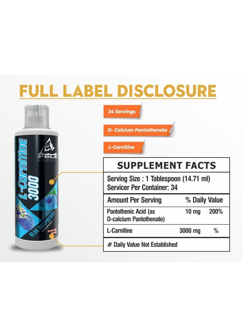POLE NUTRITION - L-Carnitine 3000 Orange Blast - 34 Servings - Image 1