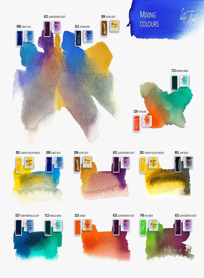 White Nights مجموعة ألوان مائية احترافية من الدرجة الفنية الرفيعة بيضاء الليالي 21 علبة كاملة في علبة معدنية من نيفسكايا باليترا - Image 5