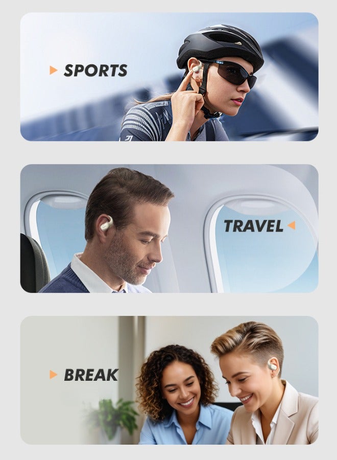Newmine Newmine Earhook Sports Headphones - Directional Privacy Sound™ | 46 Hours Of Playback | Enc Calls | Ipx7 Sweatproof | Ultra-Light 9g - Off White  - Image 3