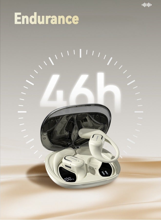 Newmine Newmine Earhook Sports Headphones - Directional Privacy Sound™ | 46 Hours Of Playback | Enc Calls | Ipx7 Sweatproof | Ultra-Light 9g - Off White  - Image 5