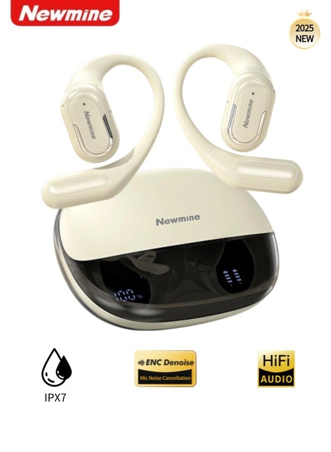 Newmine Newmine Earhook Sports Headphones - Directional Privacy Sound™ | 46 Hours Of Playback | Enc Calls | Ipx7 Sweatproof | Ultra-Light 9g - Off White  - Image 2