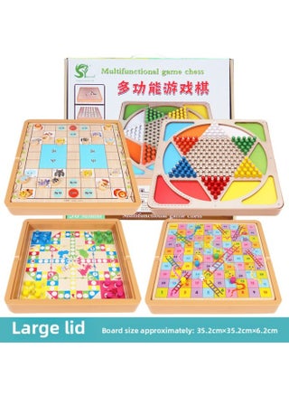 Wooden Game Flying Chess Checkers Gobang Chess Colosseum Chess Go Children's Educational Toys Multifunctional Chessboard-Color:Large Four In One C: Checkers + Flying Chess + Snake Chess + Colosseum Chess - pzsku/Z19006C9401973DEF4716Z/45/1745472104/6338d9bf-99b7-4969-bfea-91229bb5b666