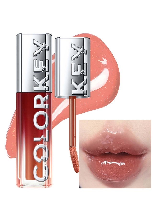 COLORKEY 3D Plump Oil Lip Gloss, High-shine Finish, Lip Tint, Moisturizing, Non-Sticky, Clear and Natural, Glassy Shine (G04 Moonstone(Contains Glitters), 3ml) - Image 1