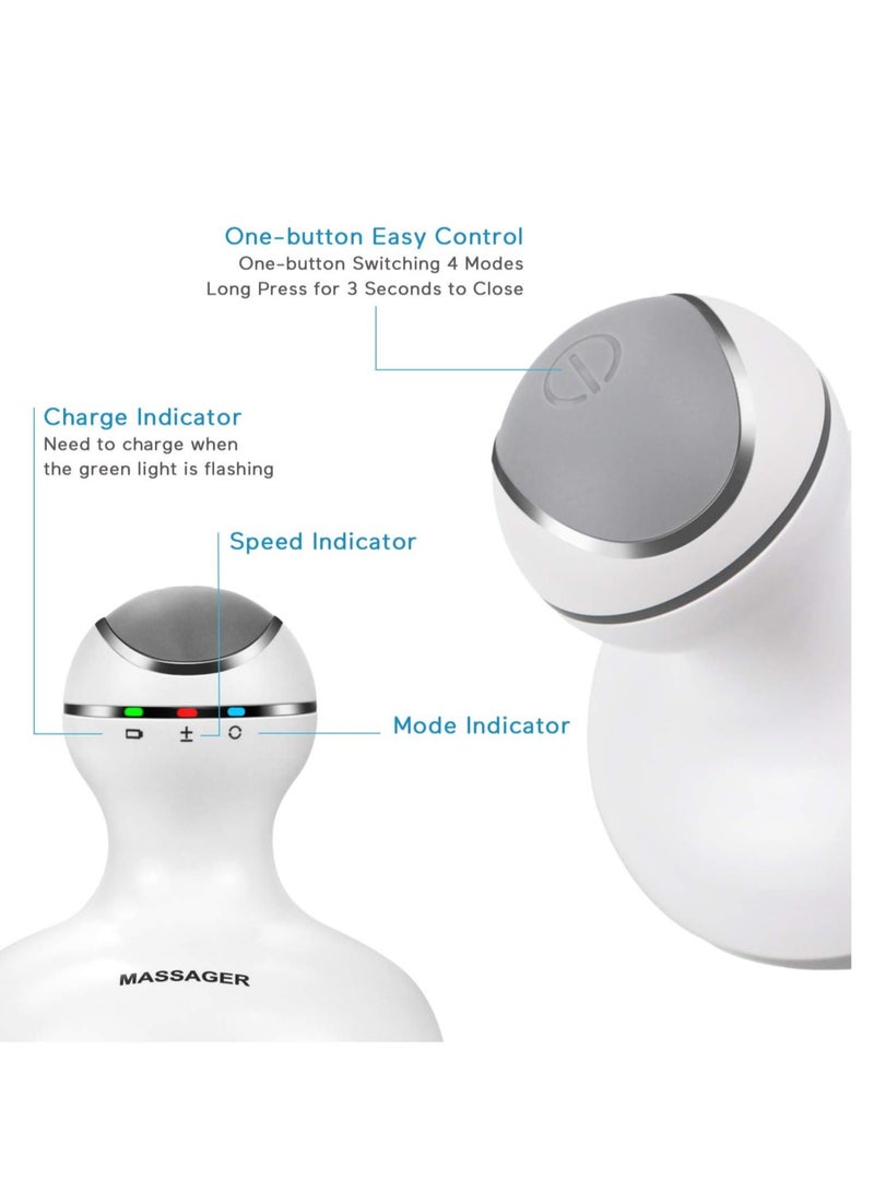 إلترازون "TranquilTouch: مدلك كهربائي محمول لفروة الرأس - أداة خدش الرأس المحمولة مع 4 رؤوس قابلة للتبديل، 84 عقدة من الأنسجة العميقة لتحفيز نمو الشعر، وتخفيف التوتر، وتدليك الجسم بالكامل" - Image 2