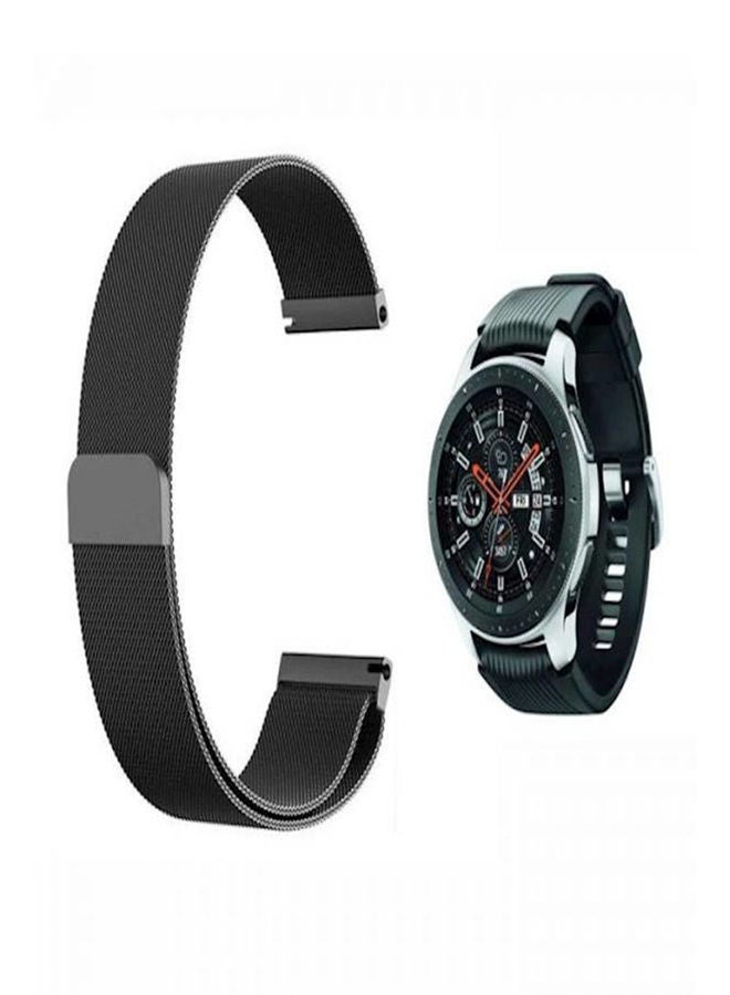 NIBEMINENT Samsung Galaxy Watch 46Mm Sm R800 Premium Strong Magnetic Lock Stainless Steel Smart Band Strap Black - Image 3
