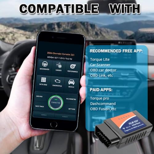 PARANNIC Elm327 WiFi OBD2 Interface Can Bus Scanner Diagnostic Tool with Original 25k80 Chip Support iOS/Android V2.1 - Image 5