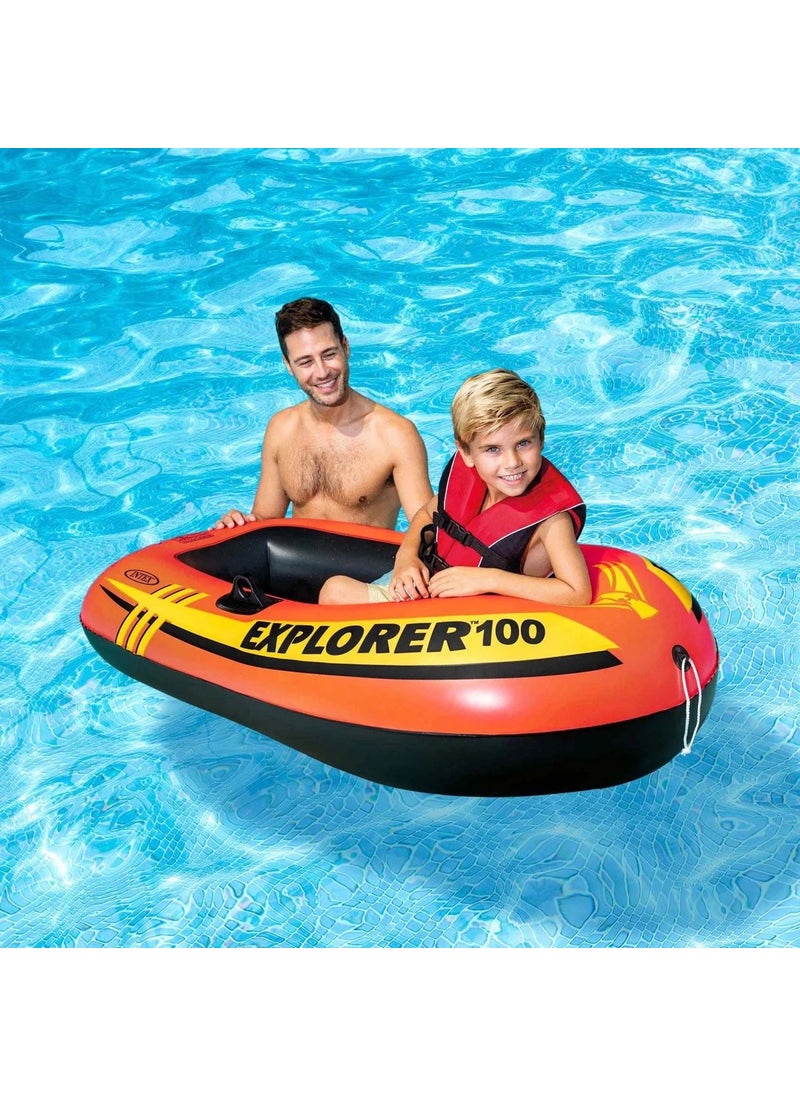 INTEX Inflatable Riding Boat - Riding Boat Inflatable - Sea Boat - Pool Boat - Children's Boat Explorer 100 - 147X84X36 Cm.  - Image 1