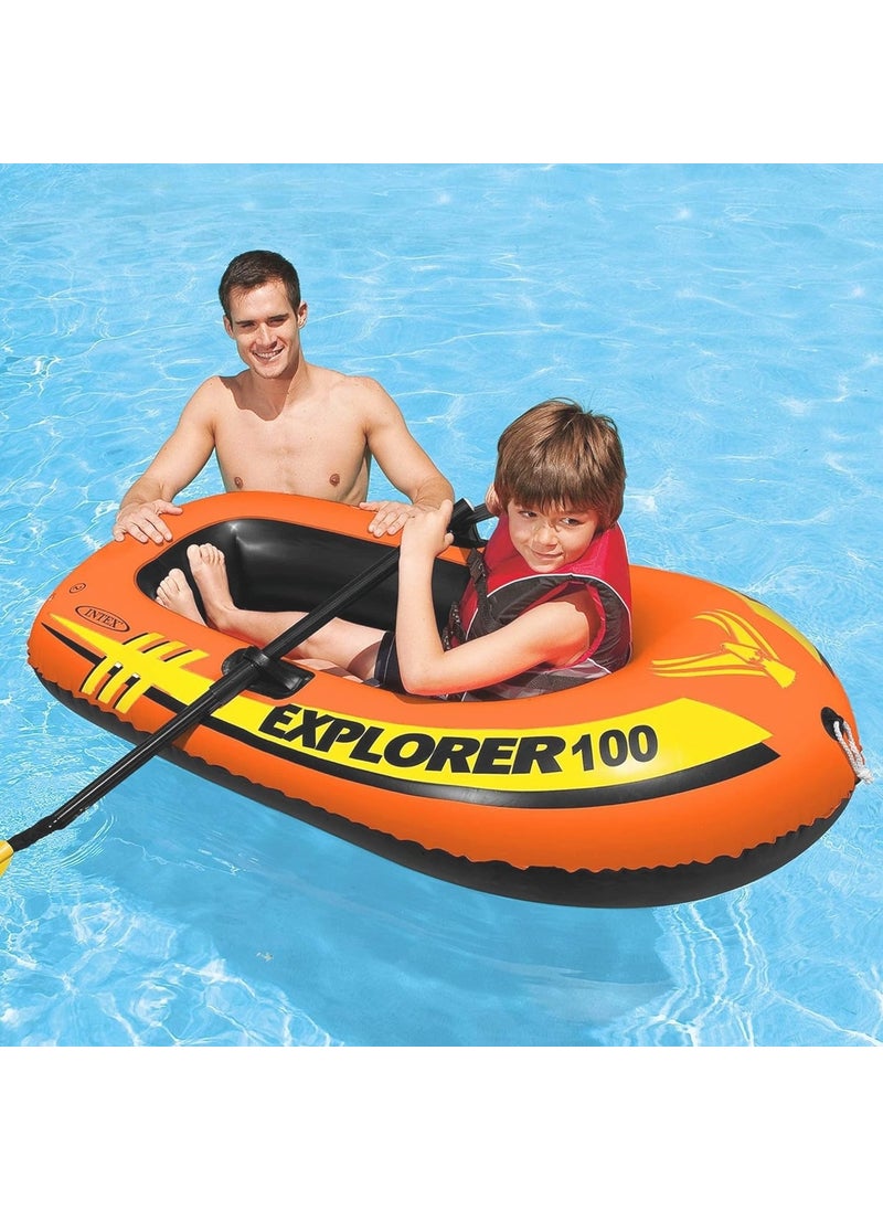 INTEX Inflatable Riding Boat - Riding Boat Inflatable - Sea Boat - Pool Boat - Children's Boat Explorer 100 - 147X84X36 Cm.  - Image 3