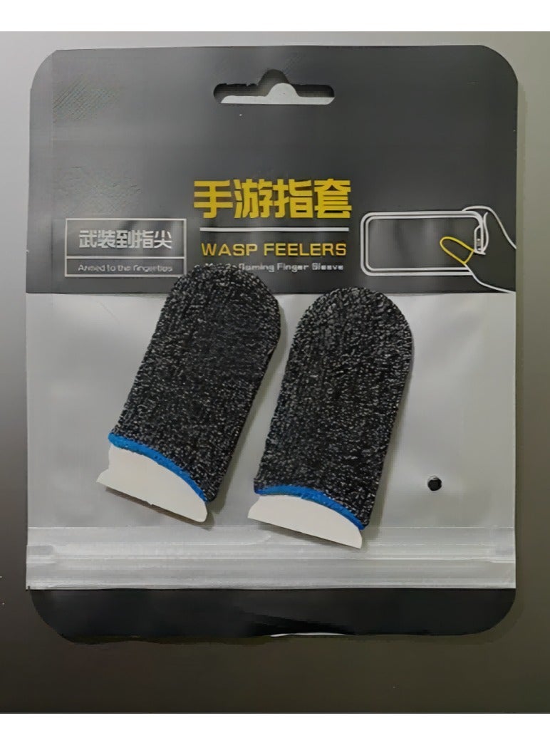 Mobile Game Finger Gloves Black/Blue - Image 1