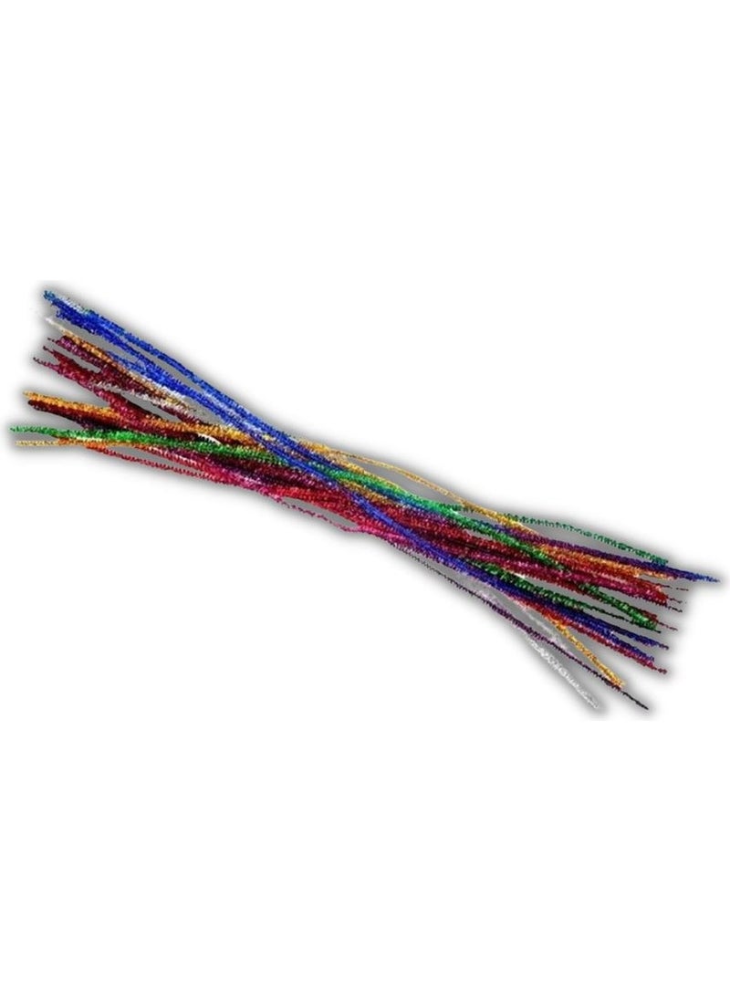 Ticon Metallic Colored Chenille 50 cm 1 Pack of 25 50 cm Metallic Colored Hairy Wire 1 Pack of 25  - Image 3