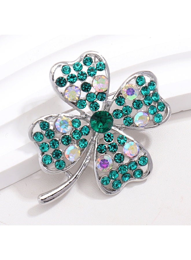 Mark Fairwhale New Four Leaf Clover Glass Alloy Brooch