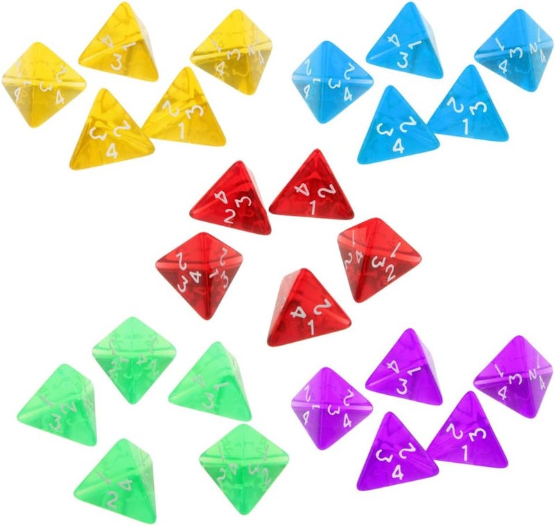 klarako 25 Pieces Polyhedral Dice Set for D&D Dice Acrylic RPG Role Playing Game Dices - Image 1