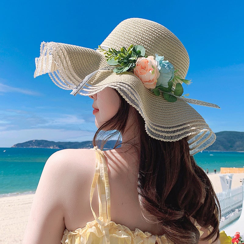 Big Brim Summer Fisherman Hat Women'S Net Red Hat Beach Vacation Straw Sun Hat Sunscreen Sunshade Straw Hat Women'S Fashion - Image 3