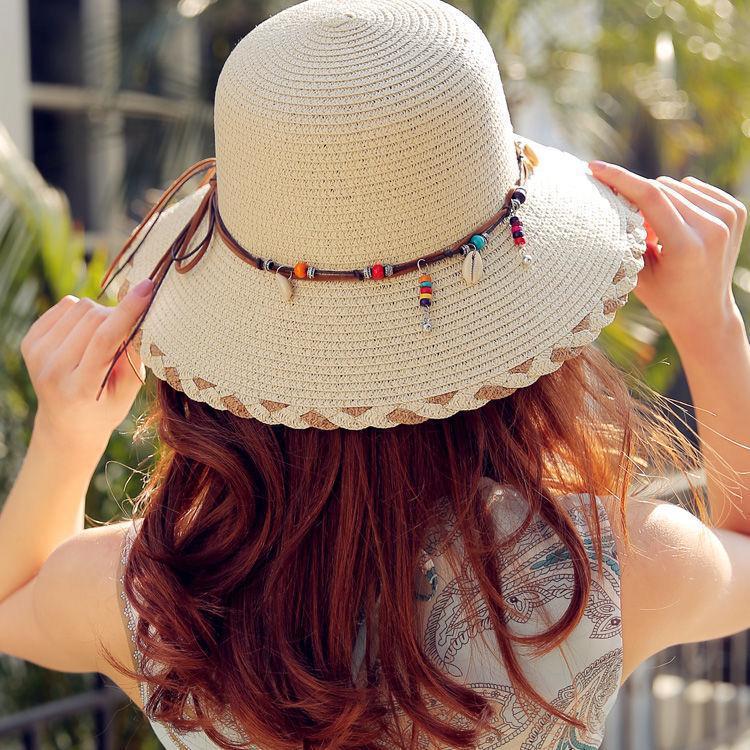 Big Brim Summer Fisherman Hat Women'S Net Red Hat Beach Vacation Straw Sun Hat Sunscreen Sunshade Straw Hat Women'S Fashion - Image 5