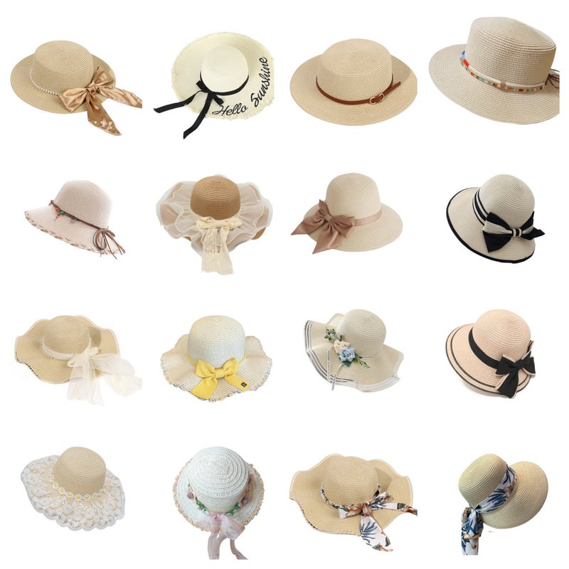 Big Brim Summer Fisherman Hat Women'S Net Red Hat Beach Vacation Straw Sun Hat Sunscreen Sunshade Straw Hat Women'S Fashion - Image 2