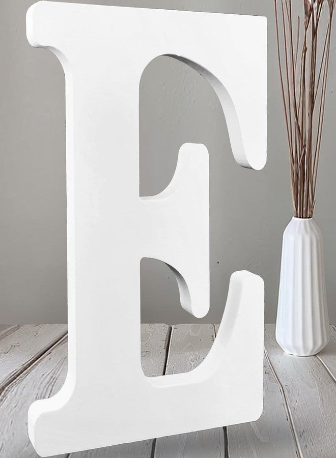 AOCEAN 12 Inch White Big Wood Letters Unfinished Wooden Letters for Wall Decor Decorative Standing Letters Slices Sign Board Decoration for Craft Home Party Projects (E) - Image 1