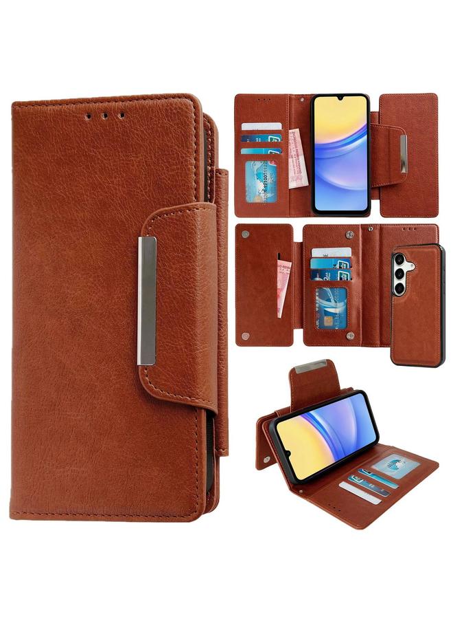 erorex Case For Samsung Galaxy A15 4G/5G Multifunctional 7-Card Wallet Leather Phone Case - Image 1