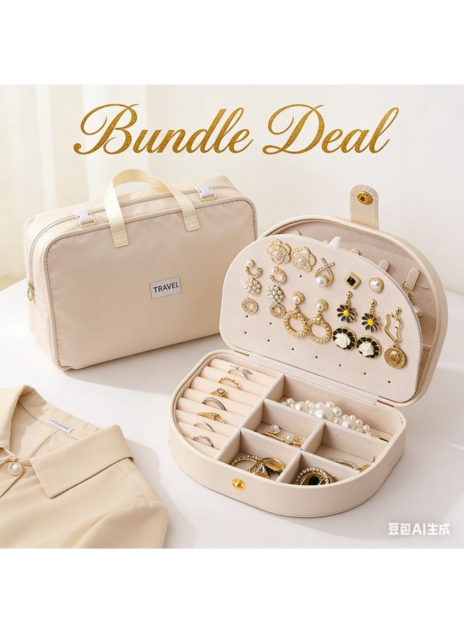 مجموعة متكاملة وفر 25 درهمًا إماراتيًا: مجموعة تنظيم السفر مع حقيبة ملابس قابلة للطي 7 في 1 + حافظة مجوهرات - Image 1