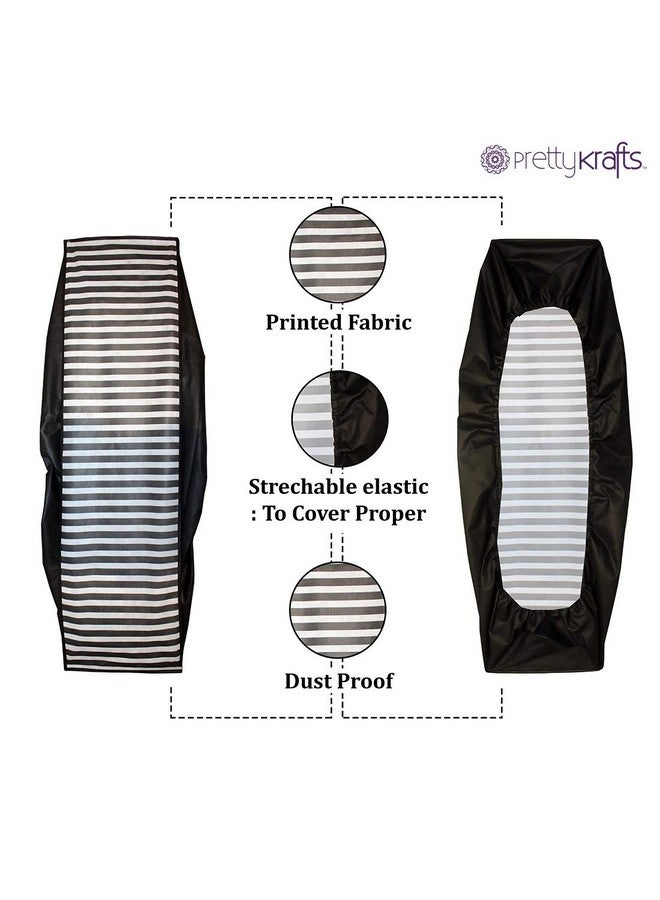 بريتي كرافتس غطاء مكيف هواء مطبوع مقاوم للماء من PrettKrafts لوحدة تكييف سبليت داخلية سعة 1.5 طن | غطاء لجميع الأحوال الجوية | مرن قابل للتمدد | قابل للطي والتعديل | حماية من الغبار والحشرات والتآكل | (شريط أسود) - Image 5