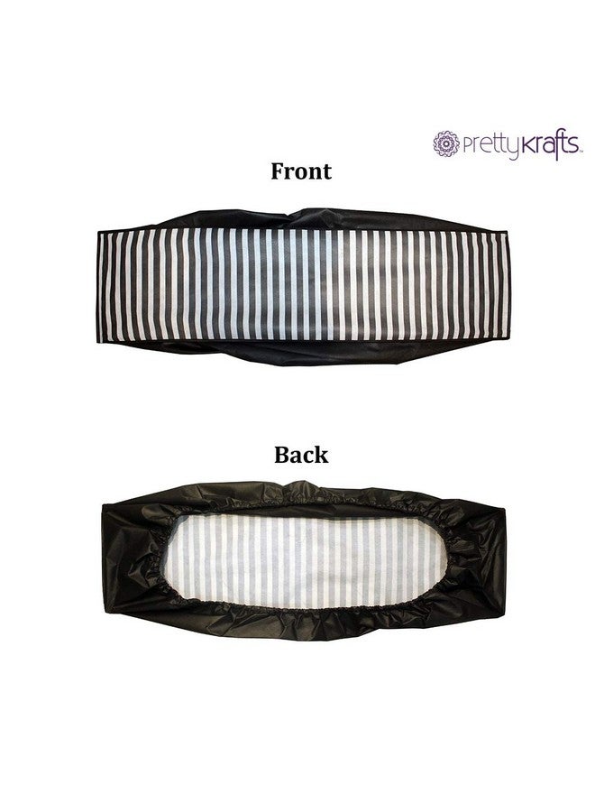 بريتي كرافتس غطاء مكيف هواء مطبوع مقاوم للماء من PrettKrafts لوحدة تكييف سبليت داخلية سعة 1.5 طن | غطاء لجميع الأحوال الجوية | مرن قابل للتمدد | قابل للطي والتعديل | حماية من الغبار والحشرات والتآكل | (شريط أسود) - Image 3