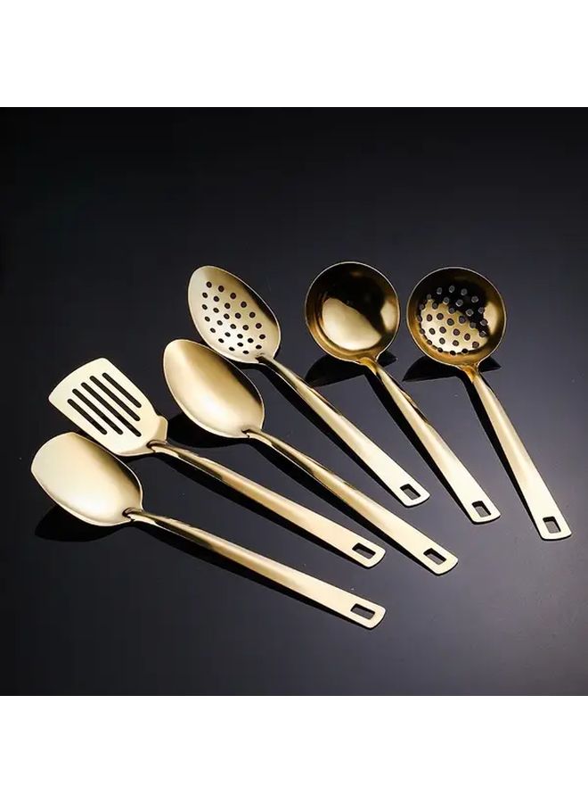 Golden Wedding Tableware Set 4 Spoons 2 Spatulas Stainless Steel Kitchen - Image 5