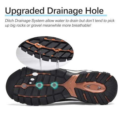TRAILBLITZ Water Shoes Men Quick Drying Outdoor Hiking Barefoot Boat Footwear Aqua Shoes for Water Sport Waders Diving Hiking Sailing Travel Beach Wading Swimming Fishing Kayaking(10.5 Men, Black) - Image 2