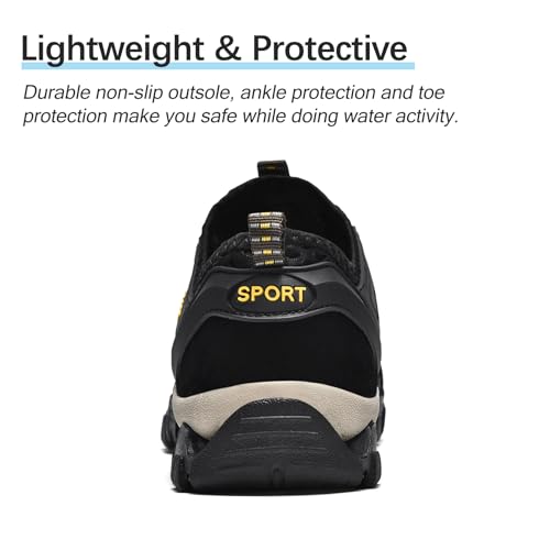 TRAILBLITZ Water Shoes Men Quick Drying Outdoor Hiking Barefoot Boat Footwear Aqua Shoes for Water Sport Waders Diving Hiking Sailing Travel Beach Wading Swimming Fishing Kayaking(10.5 Men, Black) - Image 5