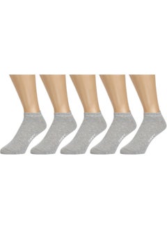Ozzy Socks 5 Pairs Seamless Cotton Gray Unisex Booties Socks Summer Durable Heel and Toe  - Image 2