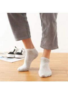 Ozzy Socks 5 Pairs Seamless Cotton Gray Unisex Booties Socks Summer Durable Heel and Toe  - Image 3