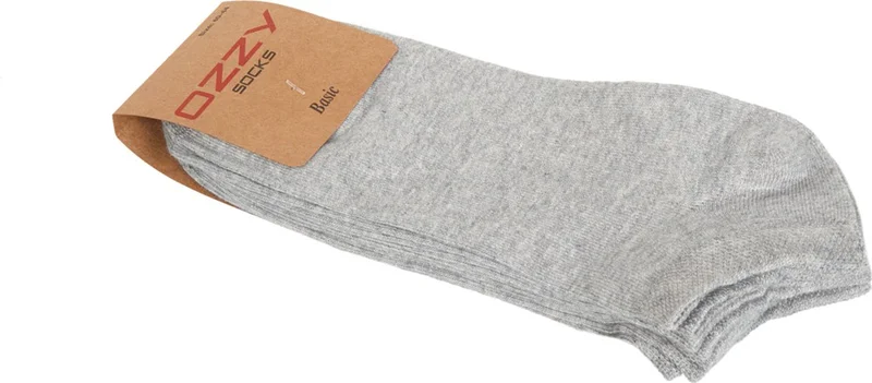 Ozzy Socks 5 Pairs Seamless Cotton Gray Unisex Booties Socks Summer Durable Heel and Toe