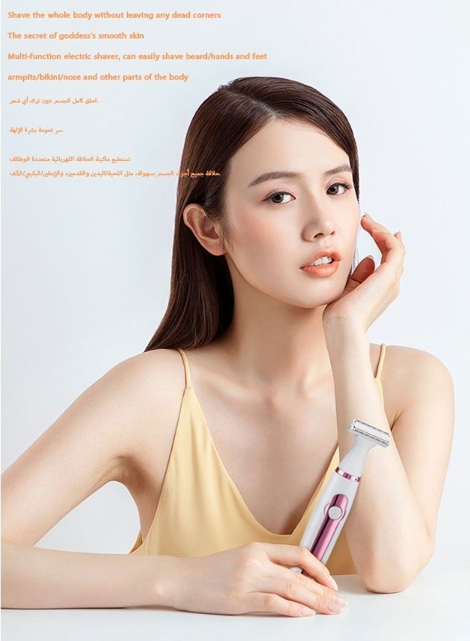 كيلا ماكينة حلاقة كهربائية للنساء، 6 في 1 لإزالة الشعر، قابلة لإعادة الشحن عبر منفذ USB، مجموعة لاسلكية لإزالة الشعر، أداة تشذيب شعر غير مؤلمة لمنطقة البكيني والأنف والإبطين والحاجبين وشعر الجسم - Image 2