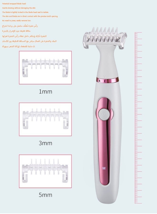 كيلا ماكينة حلاقة كهربائية للنساء، 6 في 1 لإزالة الشعر، قابلة لإعادة الشحن عبر منفذ USB، مجموعة لاسلكية لإزالة الشعر، أداة تشذيب شعر غير مؤلمة لمنطقة البكيني والأنف والإبطين والحاجبين وشعر الجسم - Image 4