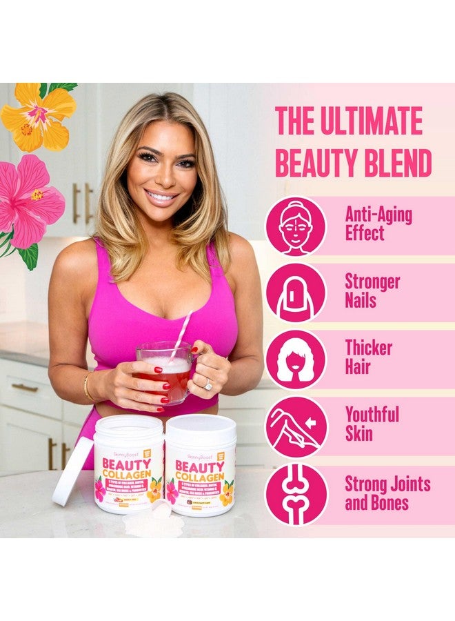SkinnyBoost Beauty Collagen Powder-5 Types of Hydrolyzed Collagen, Sea Moss, Biotin, Keratin, Hyaluronic Acid, Vitamin C and Probiotics-Hair, Skin, Nails- All Natural, Made in USA-45 Servings- Mixed Berry - Image 3