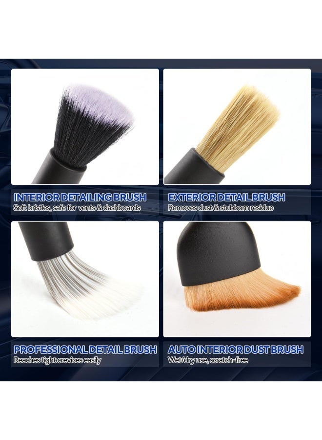 أوشيما 7PCS مجموعة فرشاة تفصيل السيارة ، مجموعة فرشاة تفصيل السيارة الناعمة للغاية ، مجموعة فرشاة تفصيل السيارات للسطوح الأنيقة للسيارات الفرشاة التفصيلية الداخلية لوحة التحكم الهوائية - Image 3