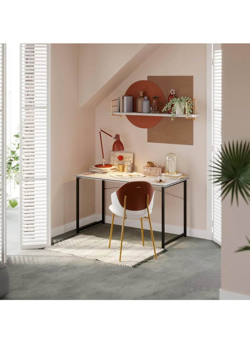 Modern Simple Style 100cm Computer Desk for Home Office and Study, White Laptop Table with Storage Bag (100 x 48 cm)