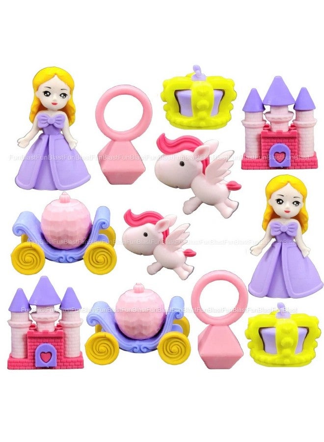FunBlast Eraser for Kids - Fairy-Tale Palace & Unicorn Theme Erasers Set for Kids, Eraser Set for Return Gift, Stationary Set for Kids, Rubber Eraser for Kids, Stationary Set for Kids (12 Pcs) - Image 1