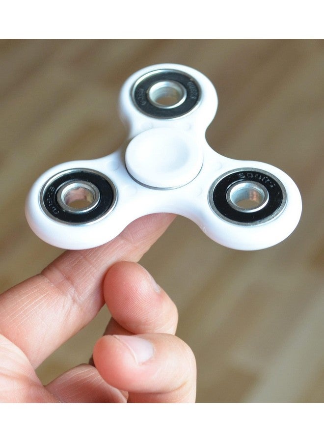 Premsons Premsons® Hand Spinner Desk Toy - High Speed Smooth Finger Spin Sensory Fidget Stress Relief Game Play for Kids & Adults - Birthday Party Gift - Combo - White + Metal Gold Dual - Image 4