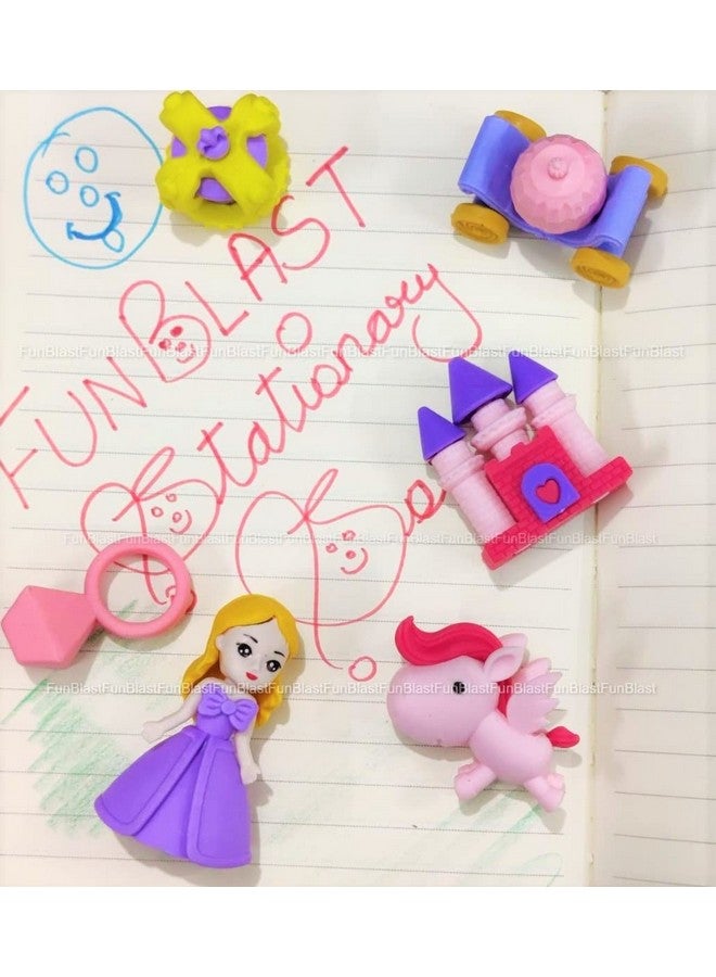 FunBlast Eraser for Kids - Fairy-Tale Palace & Unicorn Theme Erasers Set for Kids, Eraser Set for Return Gift, Stationary Set for Kids, Rubber Eraser for Kids, Stationary Set for Kids (12 Pcs) - Image 2