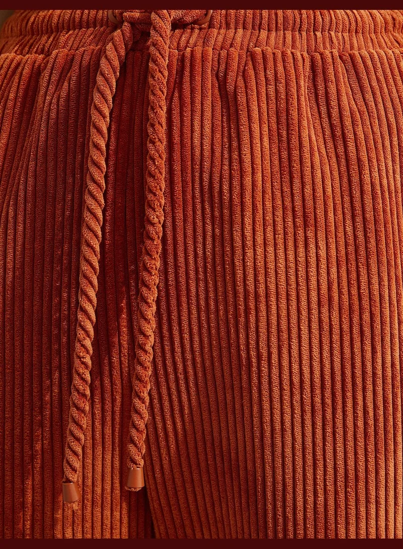 كوتون Drawstring Corduroy Pants