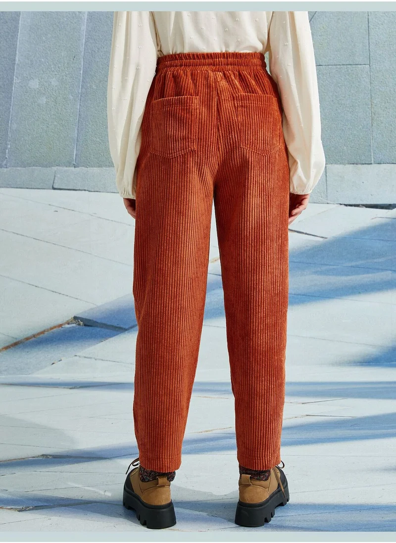 KOTON Drawstring Corduroy Pants