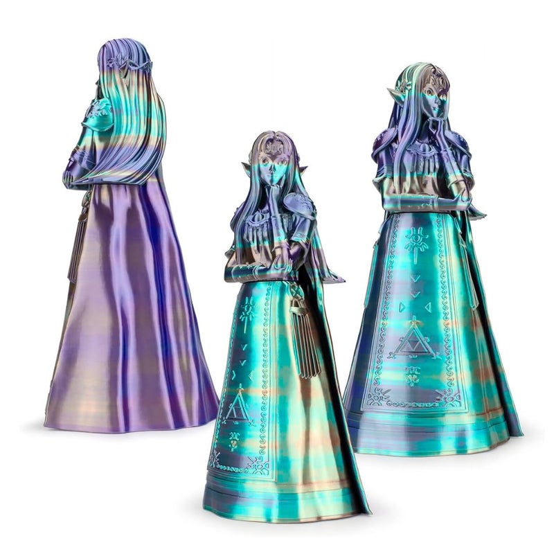 Protomont TECHNOLOGIES خيوط فيلامونت من PLA الحرير 1.75 مم، خيوط طابعة ثلاثية الأبعاد، خيوط حرير لامعة 1.75 PLA، 1 كجم (2.2 رطل) / بكرة (حرير ذهبي أزرق بنفسجي) - Image 3