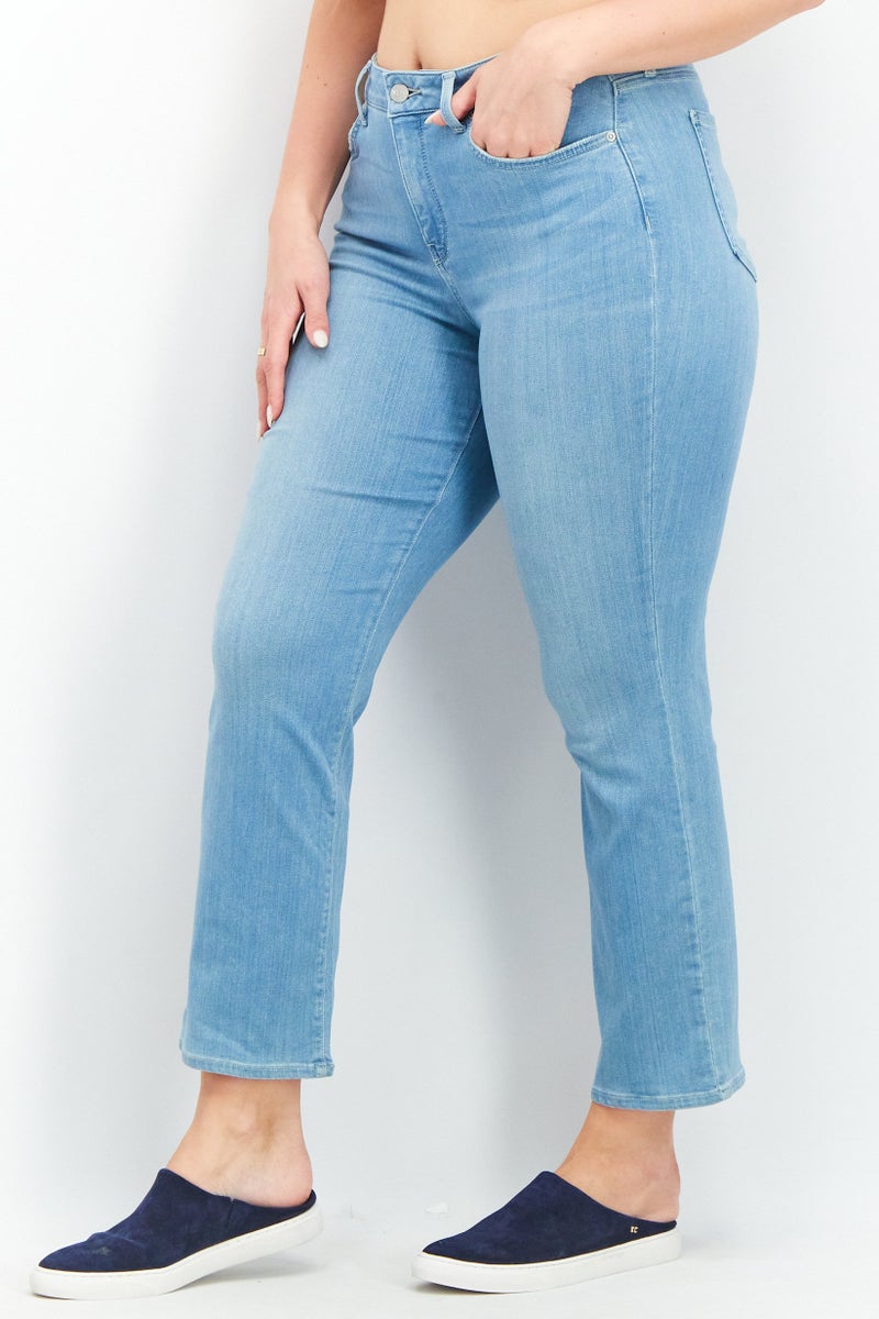 NYDJ Women Straight Fit Washed Stretchable Jeans, Blue - Image 3