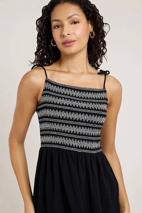 أر أند بي Embroidered Strappy Dress