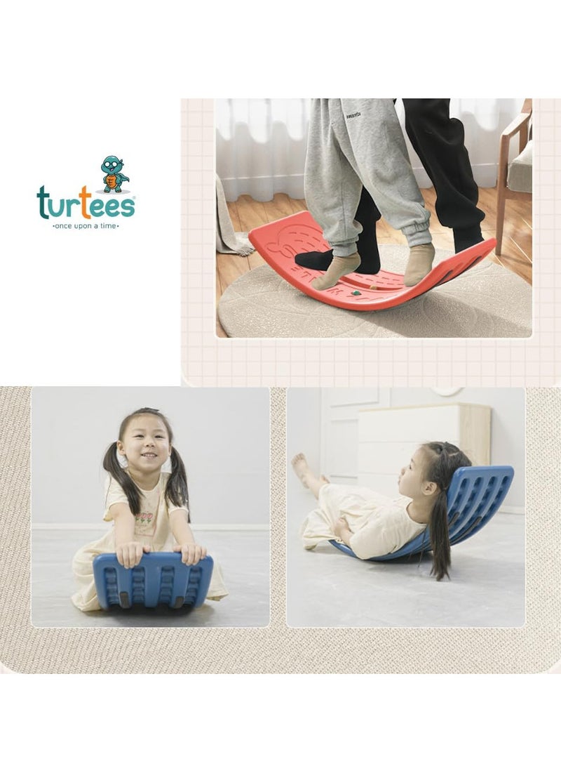 ترتيس لوحة توازن Turtees® ، لوحة الروك للأطفال ، لوحة تمايل قوية للأطفال ، لعبة موازنة ممتعة وجذابة ، لوحة توازن للأطفال لتحسين التوازن (أزرق داكن) - Image 5
