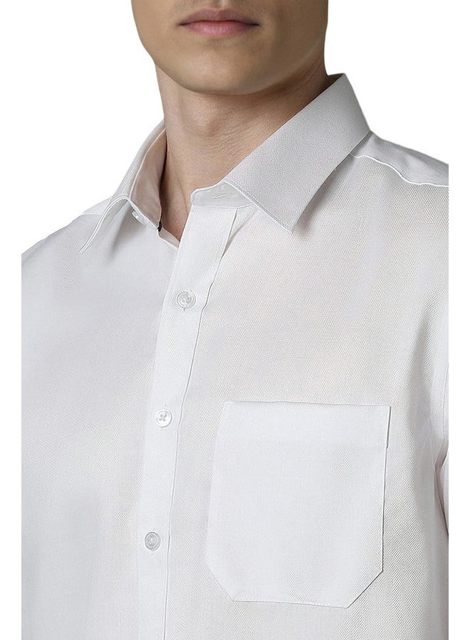 LOUIS PHILIPPE Louis Philippe Men's Solid Slim Fit Shirt (LPSFMSLFE54053_White - Image 4