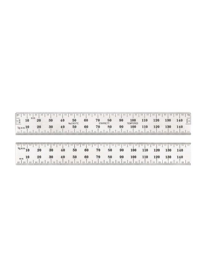 Starrett C637E-150 Spring Tempered Steel Rule With Millimeter Graduations and End Graduations, 150mm Length, 19mm Width, 1.2mm Thickness - Image 1