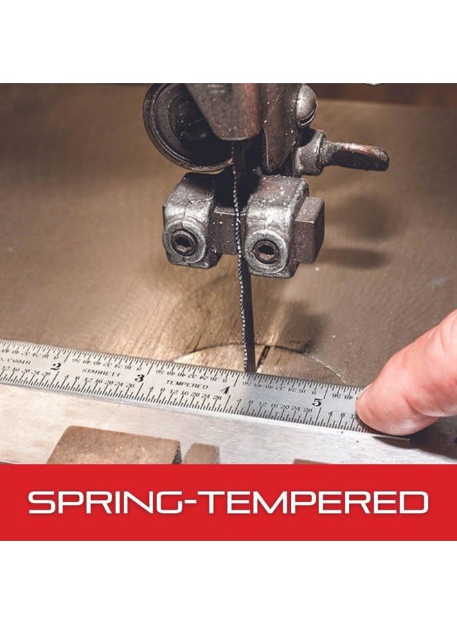 Starrett C637E-150 Spring Tempered Steel Rule With Millimeter Graduations and End Graduations, 150mm Length, 19mm Width, 1.2mm Thickness - Image 4