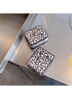 Suitable For AirPods 4 Headphone Case Cartoon All-inclusive Leather Case For Apple1/2 Generation Pro2 Bluetooth Protective Case One-piece Case-Color:One-piece Leather Case-black Leopard Print-Model:Airpods 4 (protective Case)