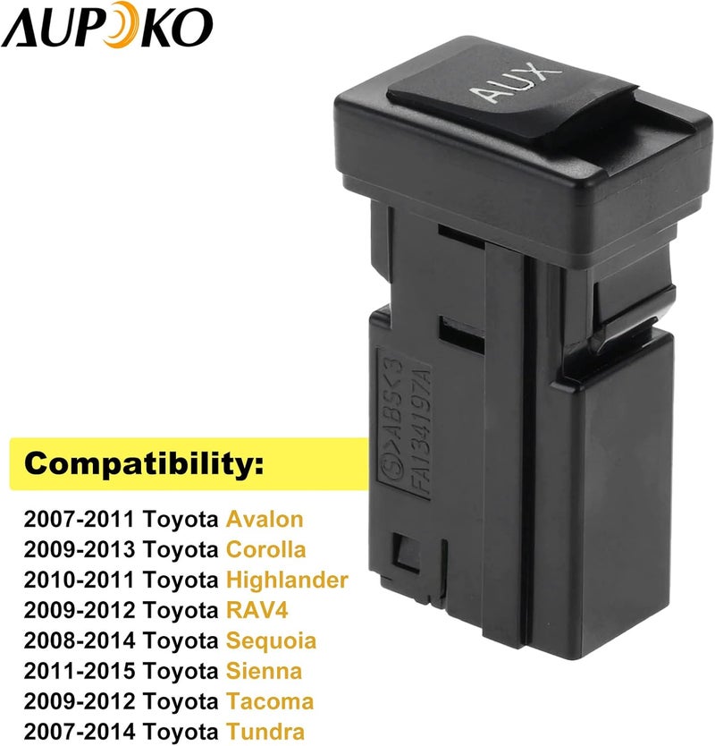 Aupoko 8619002010 Aux Port Auxiliary Stereo Adapter Replacement for Toyota Avalon Corolla Highlander RAV4 Sequoia Sienna Tacoma Tundra - Image 3