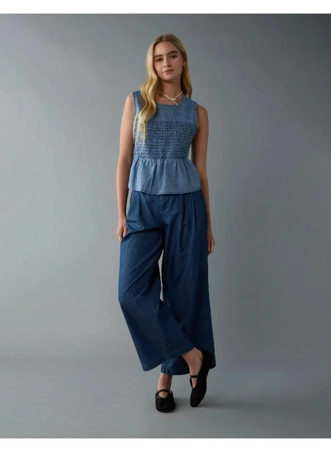 امريكان ايجل AE Stretch Super High-Waisted Ultra Wide-Leg Ankle Trouser